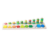 Maxbell Montessori Wood Blocks Sorting Puzzle Sorter Stacker Board for Preschool Kid