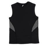 Maxbell Quick Dry Gym Sleeveess Compression Shirt Sports Top T-shirt Black Gray M