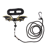 Max Reptile Lizard Parrot Bird Harness Leash Anti-bite Rope Leash Black+Golden-M