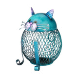 Maxbell Iron Cat Money Bank Hollowed Out Change Jar Cute Desk Ornament for Bookshelf