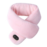 Maxbell Electric Heating Scarf 4 Vibration Mode Warm Soft for Winter Skiing Unisex  Pink