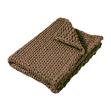 Maxbell Handmade Chunky Knit Blanket Knitted Blanket for Living Room Bedroom Decor Dark Brown