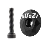 Maxbell Mountain Bike Headset Top Cap 28.6mm Fork Replacement Cover Aluminum Alloy Black with Screw