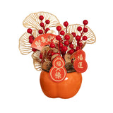 Maxbell New Year Decoration Bonsai Fake Flower Bucket for Living Room Porch Entryway