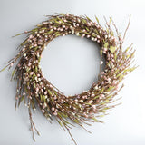 Max Handmade Straw Flower Wreath Natural Wreath Farmhouse Garland Light Pink