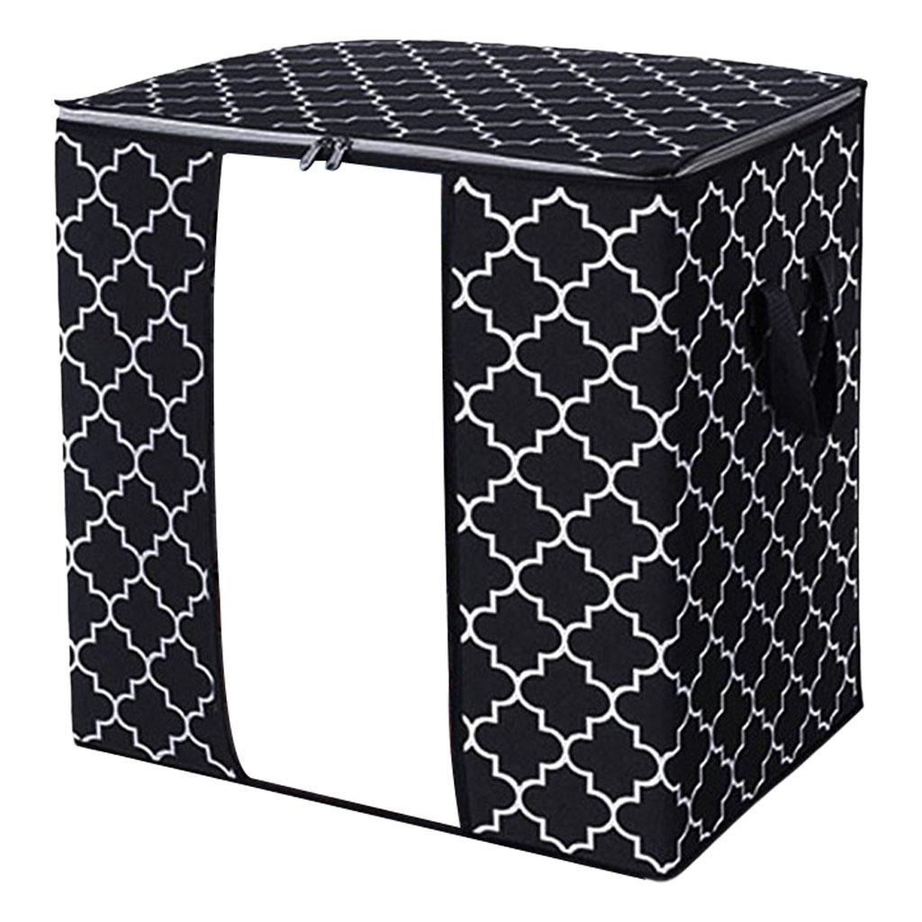 Maxbell Clothes Storage Bag Quilt Bedding Zipper Organizer Black 63x45x36cm A