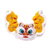 Maxbell Knitted New Year Cat Collar Handwoven Crochet Bib for Kitten Small Dog Puppy Lion dance