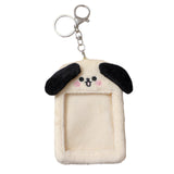 Maxbell Portable Plush Photocard Holder Keychain Protection Sleeve for Purse Handbag Dog with Laugh