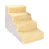 Maxbell Comfortable Dog Stairs Ladder Ramp Detachable Warm Cover Washable for Bed Yellow