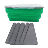 Maxbell Leftover Pizza Storage Container with 5 Microwavable Serving Trays Organizer Green