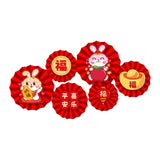 Maxbell Chinese Decoration Wall Sticker Decals Paper Flowers Fan for Bedroom Decor style D
