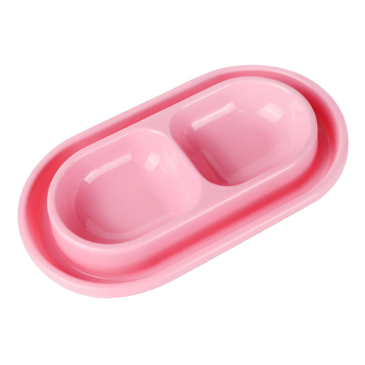 Maxbell Cat Food and Water Bowl Set AntiSlip for Indoor Cats Outside Pet Double Bowl Large Pink