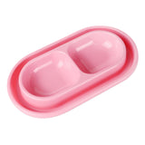 Maxbell Cat Food and Water Bowl Set AntiSlip for Indoor Cats Outside Pet Double Bowl Large Pink