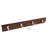 Maxbell 4-hook Bamboo Wall Mounted Hook Rack Rail Hook Coat Keys Hook Coffee