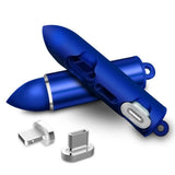 Maxbell USB Head Magnetic Charger Cable Converter Charging Adapter Storage Box blue
