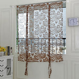 Max Jacquard Polyester Roman Window Curtain Sheer Voile #2 Coffee 100x160cm