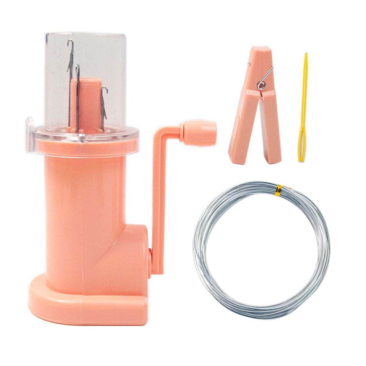 Maxbell Mini Knitting Machine Easy Weaver Knitter DIY for Scarves Bracelets Sweaters Pink