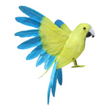Maxbell Artificial Birds Feathered Parrot Figurine Bird Sculpture for Pathway Patio Yellow