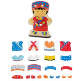 Maxbell Wooden Dress-Up Doll Lacing Beads Game Kids Educational Toy Set Hmong