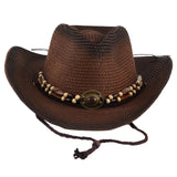 Maxbell Western Cowboy Hat, Beach Hat, Sun Hat for Outdoor Summer Dark Brown