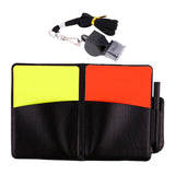 Maxbell Soccer Referee Cards Set PVC Football Yellow and Red Card for Outdoor Sports With Book Whistle