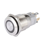 Max Maxb 16mm Metal Switch Power Start Button Self Latching with LED Ring  White