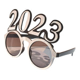 Maxbell New Year Photo Glasses Decorations Photo Prop for Adults Kids Celebration Argent