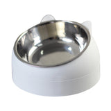 Maxbell Pet Feeder 15° Raised Single Bowl for Cat Dog for Small Medium Dogs Kitten White