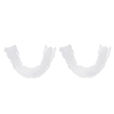 Maxbell 2 Pcs Silicone Lower False Teeth Dental Veneers Dentures Fake Tooth w/ Case