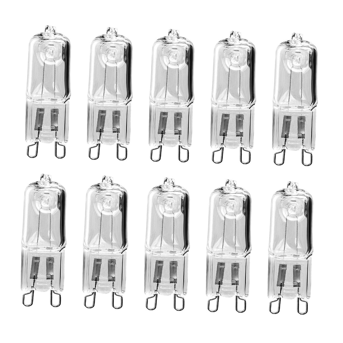Maxbell 10 Pieces 25W Halogen Lamps 2 Pin G9 Light Bulbs for Bathroom Light Pendants