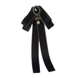 Maxbell Ribbon Bow Tie Brooch Neck Tie Cocktails Party Graduation Bowknot Brooch Pin Black