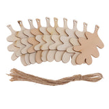 Maxbell 10 Pieces Unfinished Wood Leaf Shapes Craft Wooden Tags Pine leaf 80x50x2mm