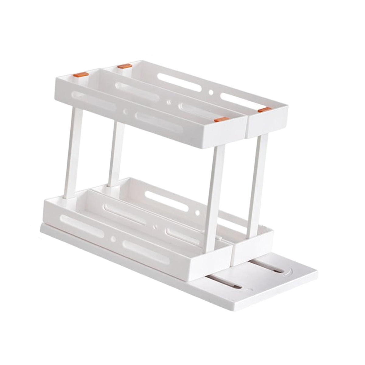 Maxbell Rotating and Pull Out Spice Rack Organizer for Spices Condiments Countertop white Double 15cm