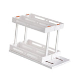 Maxbell Rotating and Pull Out Spice Rack Organizer for Spices Condiments Countertop white Double 15cm