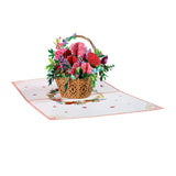 Maxbell Motherday Card Carnation Flowers Pop up Card for Wedding Holiday Anniversary
