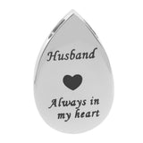 Maxbell Always in My Heart Waterdrop Urn Memorial Ash Keepsake Pendant Husband