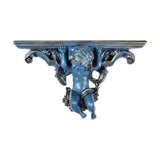 Maxbell Wall Mounted Shelf Ornate Shelves Resin Angel Statue Shelf for Wall Decor Dark Blue