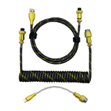 Maxbell coil Type C Cable for Mechanical Keyboard Coiling Spring Sprial Cable Black 3pcs
