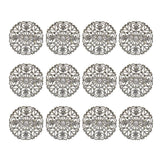 Maxbell 12Pcs Hollowed-out Flower Brooch Pin Lady Breastpin Retro Lapel Silvery