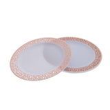 Max 6pcs Plastic Plates Disposable Dinnerware Dinner Wedding Dishes Rose Gold