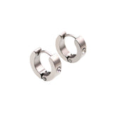 Maxbell 2pcs Crystal Stainless Steel Mens Huggie Hoop Earrings Huggie Snap Earrings
