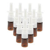 Max Maxb 10 Pieces 5ml Mini Plastic Nasal Spray Bottles Fine Mist Sprayer Pump Brown