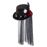 Maxbell Lace Veil Steampunk Top Hat Gothic Vintage Head Gear Unisex Cosplay Costume