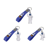 Maxbell 3Pcs Astronaut Keyring Bag Hanging Ornament Pendant Cartoon Wallet Decor Blue