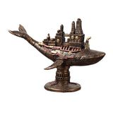 Maxbell Steampunk Flying Fish Boat Statue Collectible for Home Decoration Gift