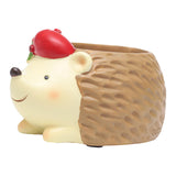 Maxbell Resin Garden Flower Pots Christmas Flower Vase Ornament for Tabletop Hedgehog