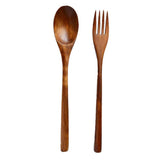 Max Long Handle Wooden Fork Spoon Chopsticks Set Type B No Kinking