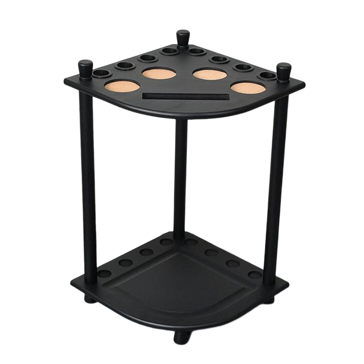 Maxbell Pool Stick Holder Wood Holds 8 Cue Sticks Free Standing Corner Style Black