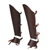 Maxbell Medieval Greaves Boots Shoes Cover for Knight Costume Accessory Coffee