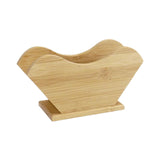 Maxbell Fan Shape Coffee Filter Paper Holder Shelf Stand Wood for Countertop Office Style B